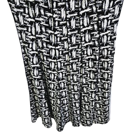 Perceptions Women's S Crosshatch Print Sleeveless Tank Dress Black White - Picture 3 of 6